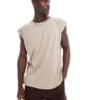 Brave Soul Oversized Raw Edge Vest In Dark Stone For Men Neutral -Soul Brave Shop 205562849 1 neutral