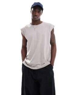 Brave Soul Raw Edge Vest In Dusty Purple For Men