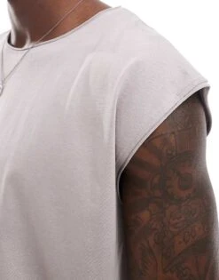 Brave Soul Raw Edge Vest In Dusty Purple For Men -Soul Brave Shop 205562996 4