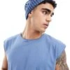 Brave Soul Raw Edge Vest In Coronet Blue For Men -Soul Brave Shop 205563066 1 blue