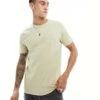 Brave Soul Crew Neck Pocket T-shirt In Pale Olive Green For Men -Soul Brave Shop 205563080 1 green