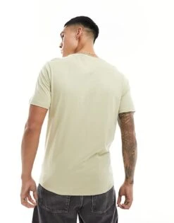 Brave Soul Crew Neck Pocket T-shirt In Pale Olive Green For Men -Soul Brave Shop 205563080 4