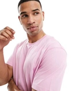 Brave Soul Oversized T-shirt In Pastel Pink For Men