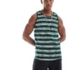 Brave Soul Classic Stripe Vest In Green & White For Men -Soul Brave Shop 205563169 1 green