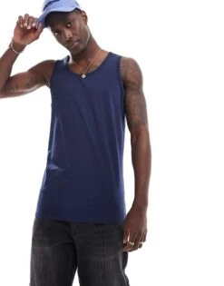 Brave Soul Classic Vest In Navy For Men