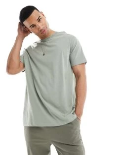 Brave Soul Oversized T-shirt In Mineral Green For Men