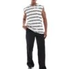 Brave Soul Raw Edge Stripe Vest In White & Black For Men -Soul Brave Shop 205563347 1 white