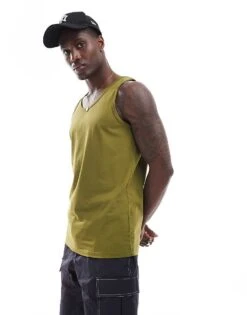 Brave Soul Classic Vest In Sea Kelp Green For Men -Soul Brave Shop 205563348 4