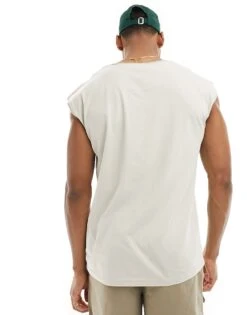 Brave Soul Raw Edge Vest In Light Grey For Men -Soul Brave Shop 205563378 4