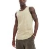 Brave Soul Ribbed Classic Vest In Pale Olive Green For Men -Soul Brave Shop 205563524 1 green