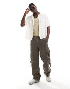 Brave Soul Ribbed Classic Vest In Pale Olive Green For Men -Soul Brave Shop 205563524 4