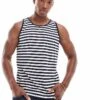 Brave Soul Classic Stripe Vest In White & Navy For Men -Soul Brave Shop 205564359 1 white