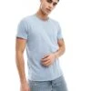Brave Soul Raw Edge T-shirt In Steel Blue For Men -Soul Brave Shop 205564411 1 blue