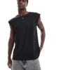 Brave Soul Oversized Raw Edge Vest In Black For Men -Soul Brave Shop 205564432 1 black