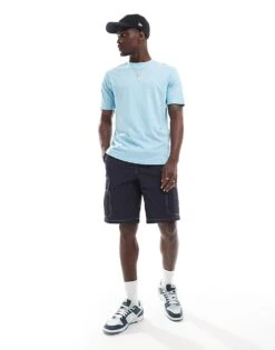 Brave Soul High Neck T-shirt In Sky Blue For Men -Soul Brave Shop 205564543 1 blue 1