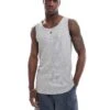 Brave Soul Ribbed Classic Vest In Light Grey For Men