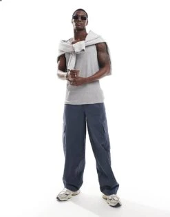 Brave Soul Ribbed Classic Vest In Light Grey For Men -Soul Brave Shop 205564552 3