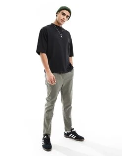 Brave Soul Heavyweight High Neck Super Oversized T-shirt In Black For Men -Soul Brave Shop 205564569 3