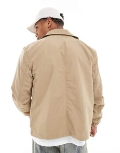 Brave Soul Lightweight Shacket In Stone For Men Neutral -Soul Brave Shop 206239332 4