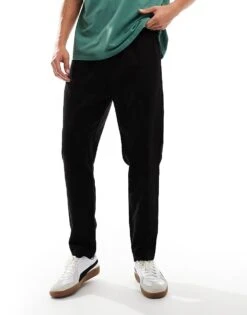 Brave Soul Faux Suede Trousers In Black For Men