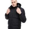 Brave Soul Puffer Jacket With Hood In Black For Men -Soul Brave Shop 206239511 1 black