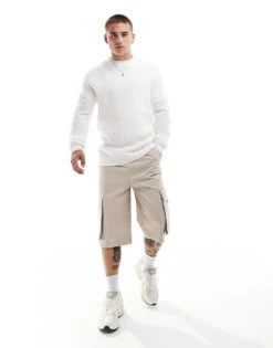 Brave Soul Ribbed Crew Neck Top In White For Men -Soul Brave Shop 206997432 4