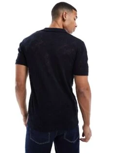 Brave Soul Knitted Trophy Neck Top In Navy Texture For Men -Soul Brave Shop 207320291 4