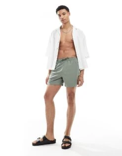 Brave Soul Swim Trunks In Khaki For Men