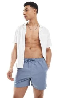 Brave Soul Swim Trunks In Blue For Men