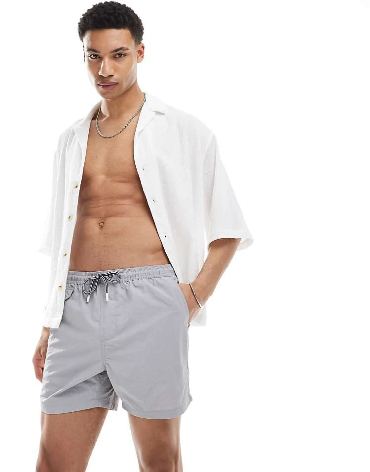 Brave Soul Swim Shorts In Grey For Men 6 Brave Soul Swim Shorts In Grey For Men - Image 5
