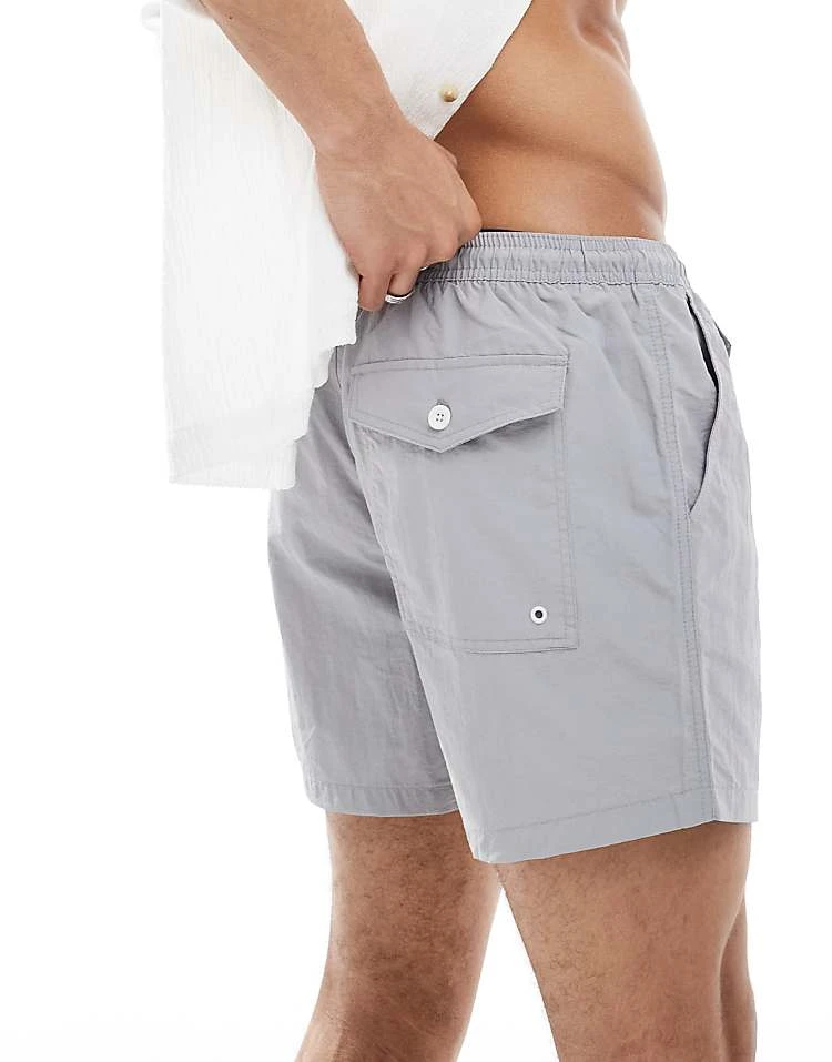 Brave Soul Swim Shorts In Grey For Men 5 Brave Soul Swim Shorts In Grey For Men - Image 4